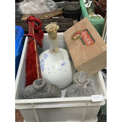 76 - Two boxes of ceramics and sundries