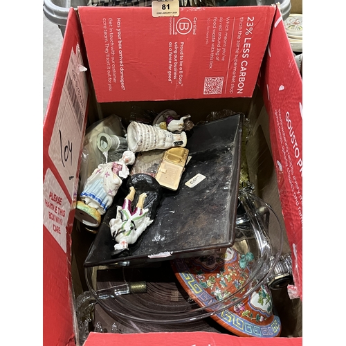 81 - Two boxes of ceramics and sundries