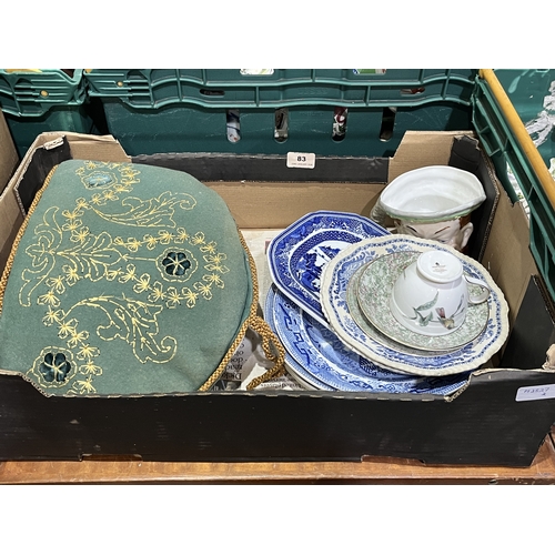 83 - Two boxes of ceramics