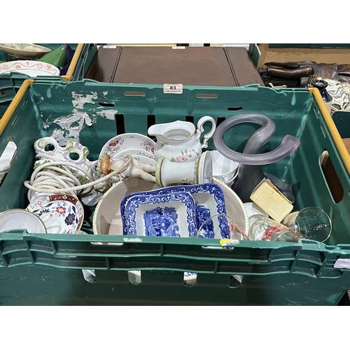 83 - Two boxes of ceramics