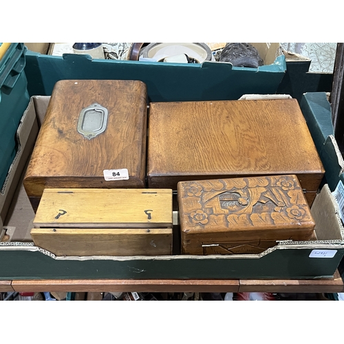 84 - A collection of treen boxes