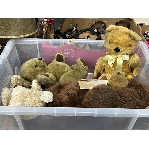 86 - A Chad Valley gold plush teddy bear and three other bears
