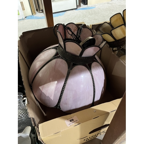 89 - Two shell hanging lamps (One A.F.)