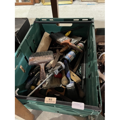 92 - Two boxes of tools etc.
