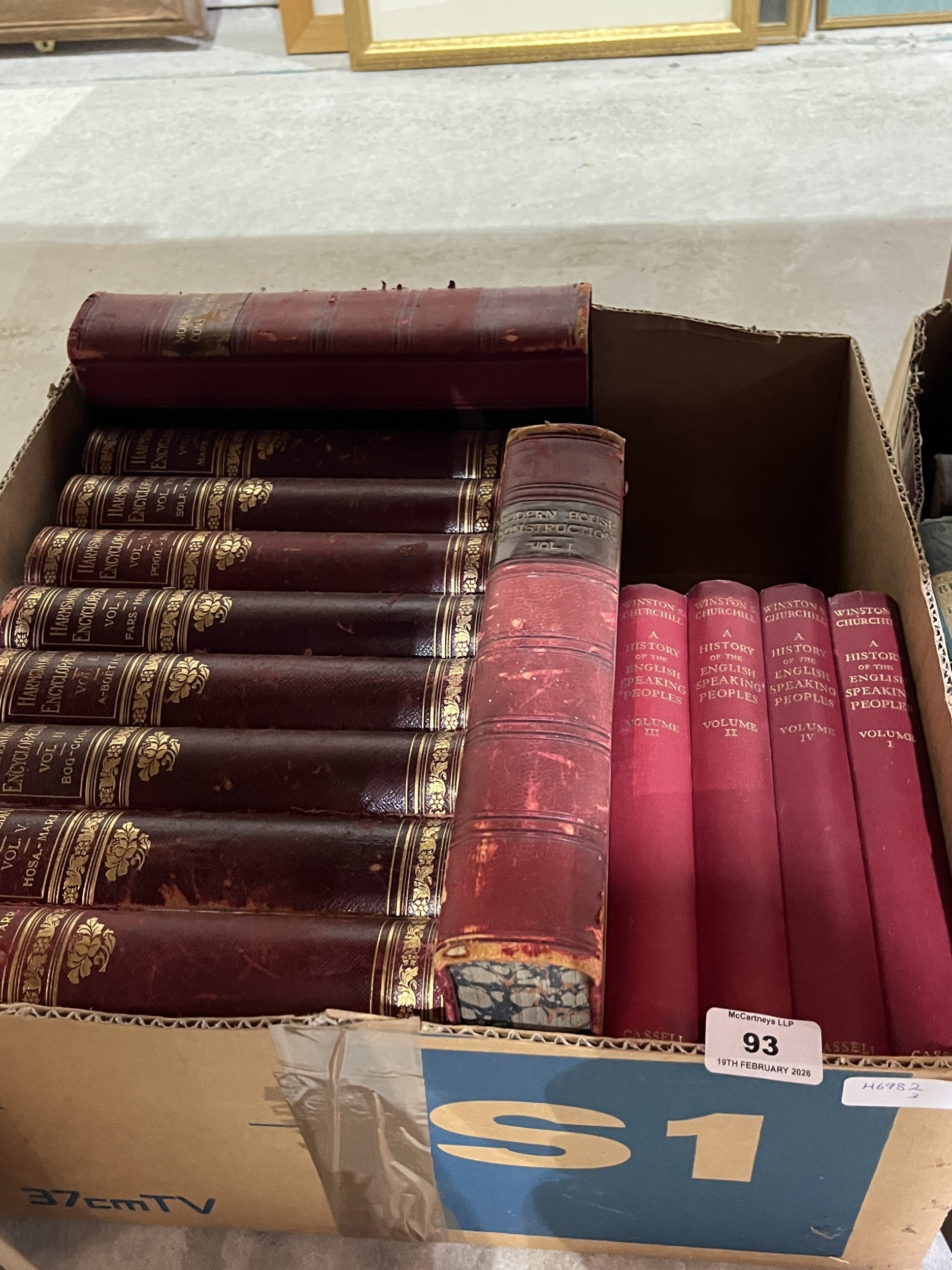 Three boxes of books