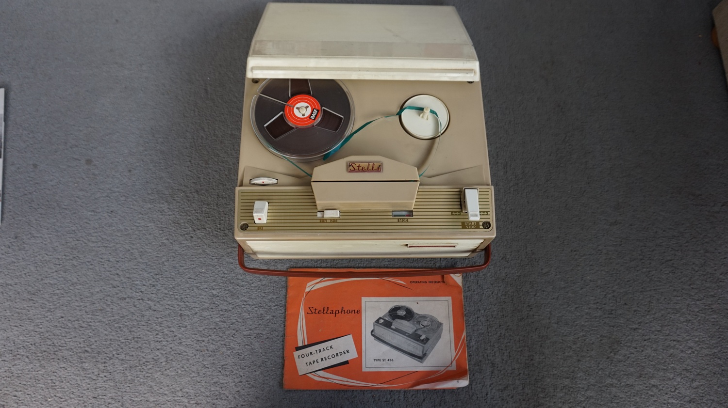 Retro Stellaphone 4 track reel to reel tape recorder/player with