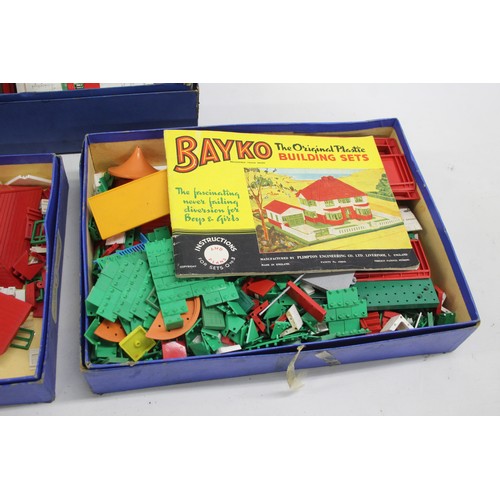 ,3 x Vintage BAYKO Building Set BOXED Inc Set 1, Set 2, Converting Set