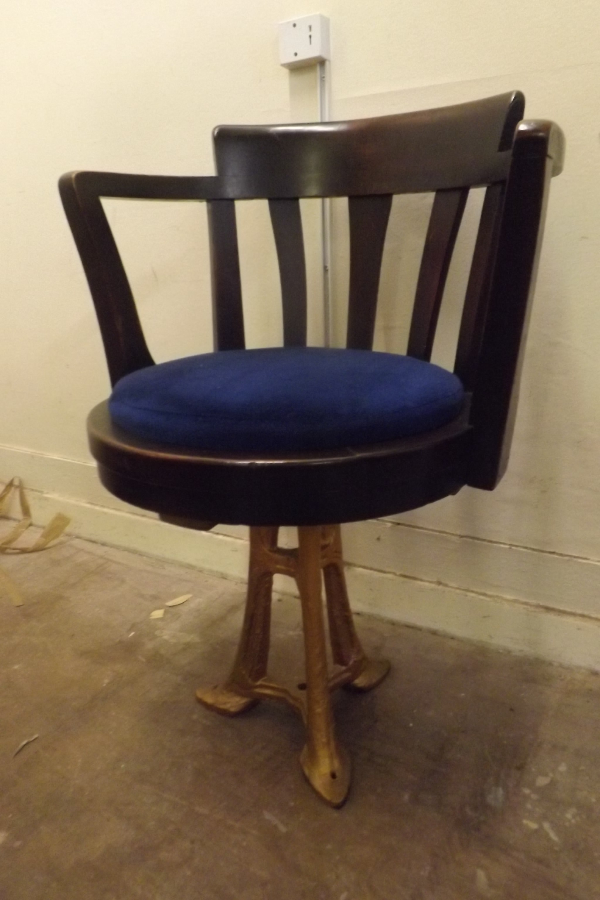 Antique Ships Cast iron swivel dining chair made by B.L Marble Chair