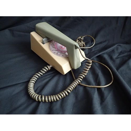Rare colour Retro rotor Dialing BT Trim Phone Two tone grey/Khaki ...