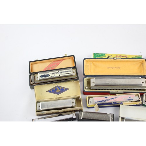 ,14 x Vintage Harmonicas Inc Echo Luxe, Hohner, Chromonica Etc 698596