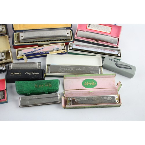 ,14 x Vintage Harmonicas Inc Echo Luxe, Hohner, Chromonica Etc 698596