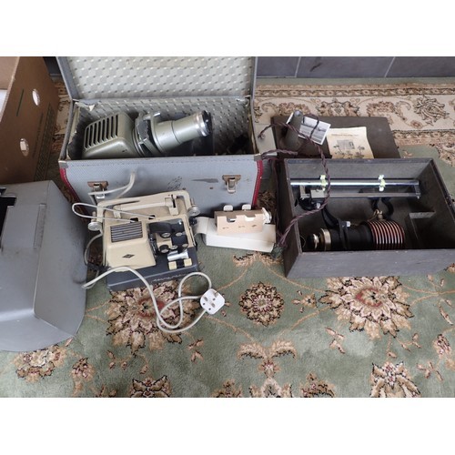 Retro 8mm Movie / Film projector, cased negative & slide projector with