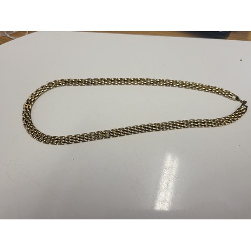7 - 18ct gold long chain link necklace 21g