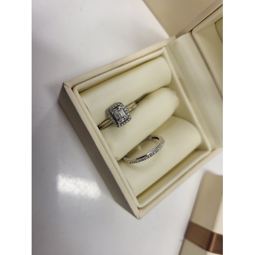 14 - 2 White gold and diamond rings
