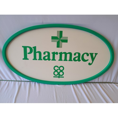 34 - Large Coop Pharmacy sign size 31 x 17 inches.