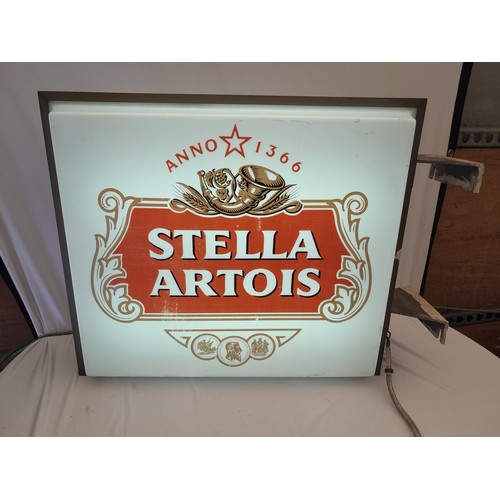 35 - Double Sided Large illuminated Stella Artois sign size 2ft x 22 x 8 inches.