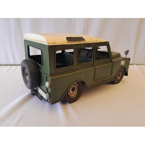36 - Tin plate Vehicle Land Rover
13 inches.