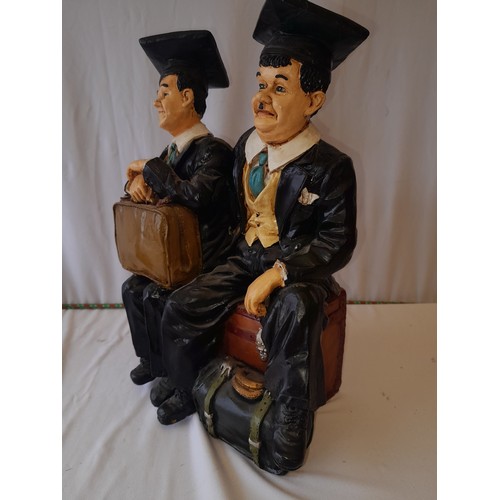 51 - Vintage Laurel and Hardy Chalk Figures Size 14 inches.