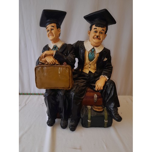 51 - Vintage Laurel and Hardy Chalk Figures Size 14 inches.