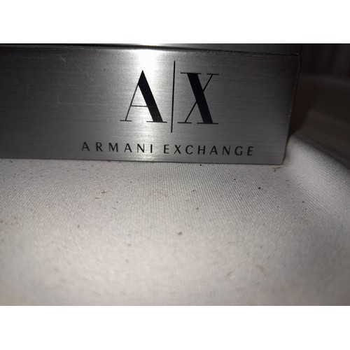 55 - Designer Armani Exchange display case in pespex - containg a large collection of Eastern seashells. ... 