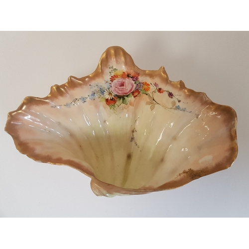 141 - A Nautilus Ivory Porcelain Hand-Painted Shell produced by McDougall & Sons of North East Glasgow bet... 