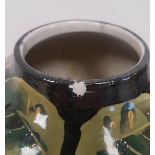 9 - Large Antique 1910 Wemyss Vase with hand painted Rose Design by Karel Nikolai.  Wemyss mark and dril... 