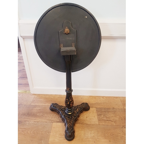 74 - Georgian Tilt Top Table with high quality floral decoration, mother of pearl inserts and gilt decora... 