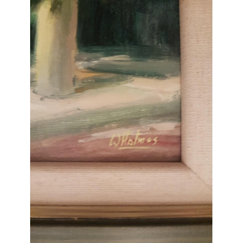 63 - Walter Holmes Original Acrylic Painting of a Vase of Flowers, size is 14 inches x 12 inches