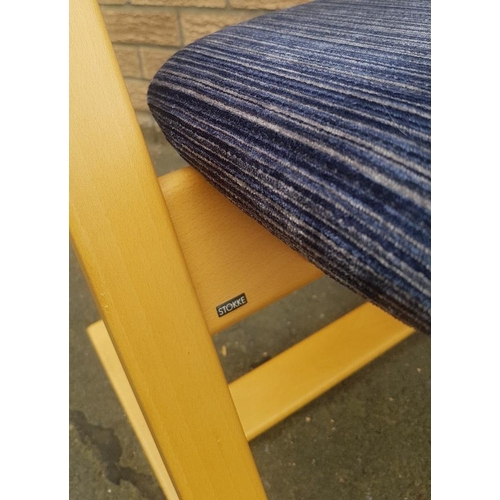 5 - Stokke of Norway Contemporary Rocking Chair with blue upholstery