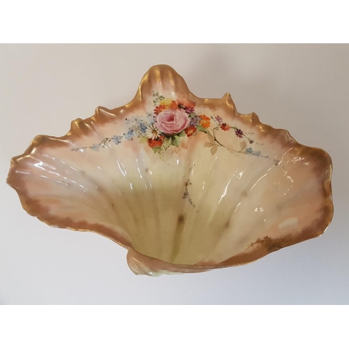 18 - Nautilus Pottery Porecelain Handpainted Oyster Shell circa 1900