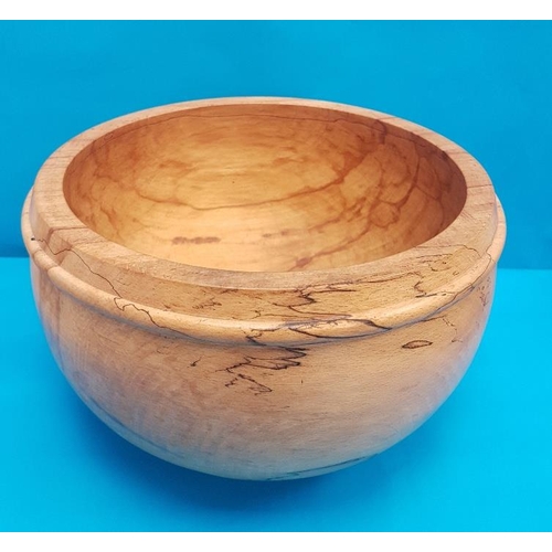 40 - A Large Spalted Beech Turned Wooden Bowl, measuring 28cm in diameter