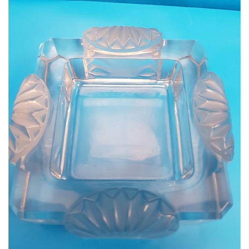 41 - Lalique clear and frosted Boite Corfu glass dish, model 10720.  Measures 11cm x 11cm.  Etched Laliqu... 