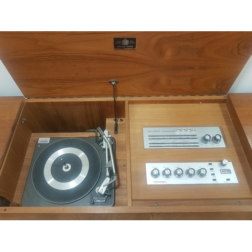 46 - Dynatron Teak Stereo Radiogram with lift up lid and Garrard Turntable, measuring 184cm in length.  W... 