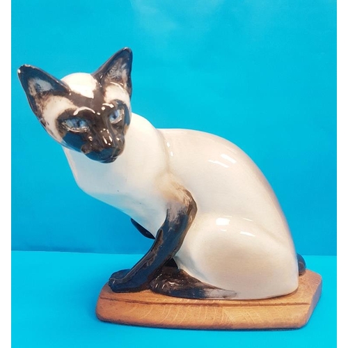 54 - Rare Vintage 1960s Seneshall Pottery Persian Cat in seated position, no stand, small chip to ear