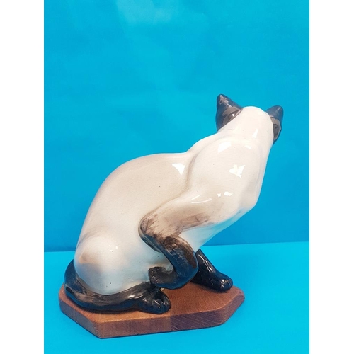 54 - Rare Vintage 1960s Seneshall Pottery Persian Cat in seated position, no stand, small chip to ear