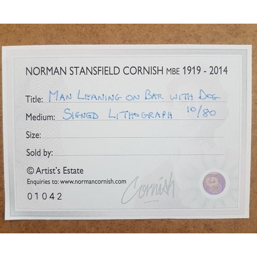 57 - Norman Cornish Framed, Glazed, Signed and Numbered 10/80 limited edition Lithograph of Man at Bar wi... 
