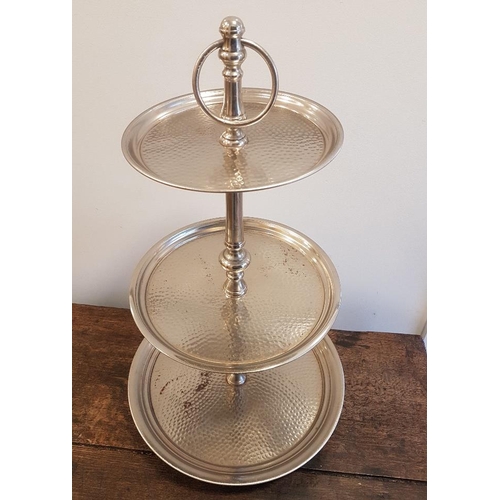 99 - Plated three tier cakestand measuring 24 inches in height