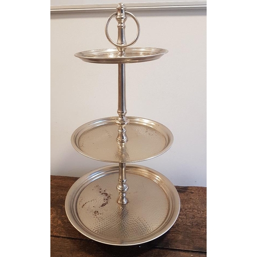 99 - Plated three tier cakestand measuring 24 inches in height