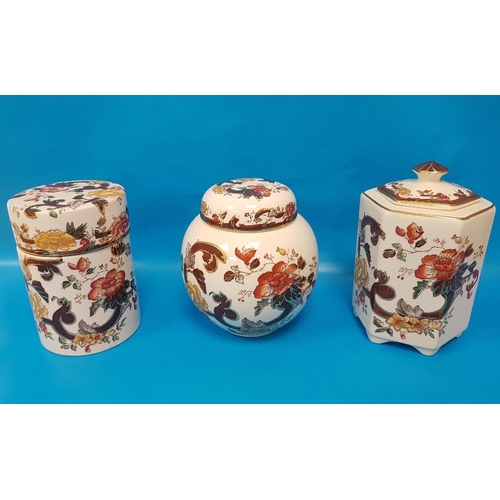 32 - Masons Brown Velvet (3 pieces) Ginger Jar and 2 others