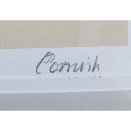 43 - Norman Cornish Signed and Numbered Lithograph of Leaning Man at Bar with Dog.  Size is 29 inches x 2... 