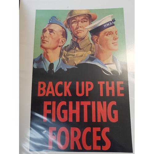 109 - Two Albums containing reproduction posters on card including travel, Titanic, Monaco, WW2, Railway e... 