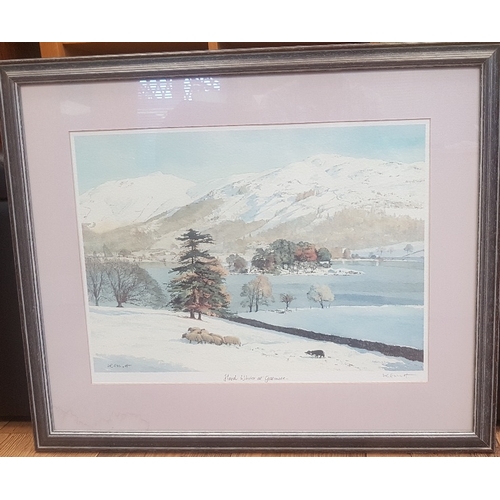 110 - Two framed, glazed and signed Shepherding Prints.  The Border Shepherd by John F Martin (22 inches x... 