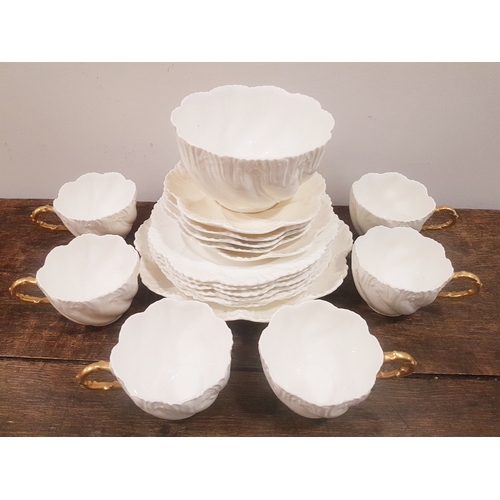 119 - Coalport Raised Relief white Coffee Set with gold handles, dating to Art Nouveau Period, circa 1891.... 