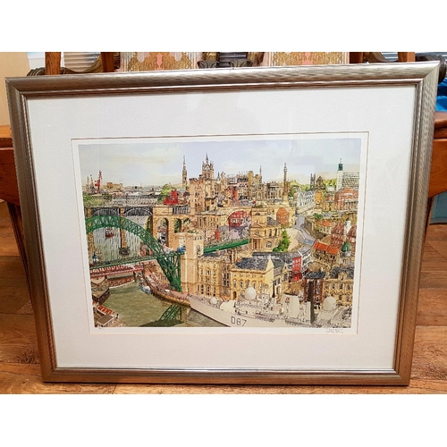 82 - Memories of Newcastle Limited Edition Print (415/950) by Martin Stuart Moore, framed, signed and gla... 