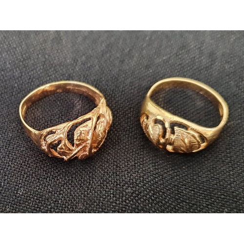 11 - 2 x Pierced Gold Rings, Egyptian Hallmark for 18ct Gold. Weight 7.5g