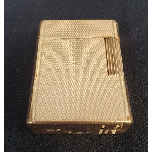 13 - St Dupont Gold Plated Lighter, marked to base. Weight 95g