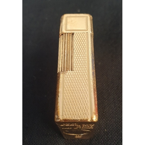 13 - St Dupont Gold Plated Lighter, marked to base. Weight 95g