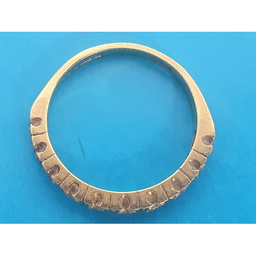 7 - Half Hoop 18ct Gold and Diamond Eternity Ring, set with 10 seed diamonds.  Size N, Weight 3.55g