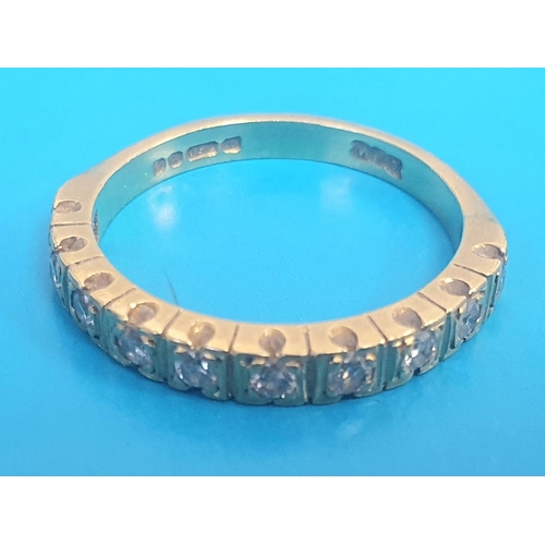 7 - Half Hoop 18ct Gold and Diamond Eternity Ring, set with 10 seed diamonds.  Size N, Weight 3.55g