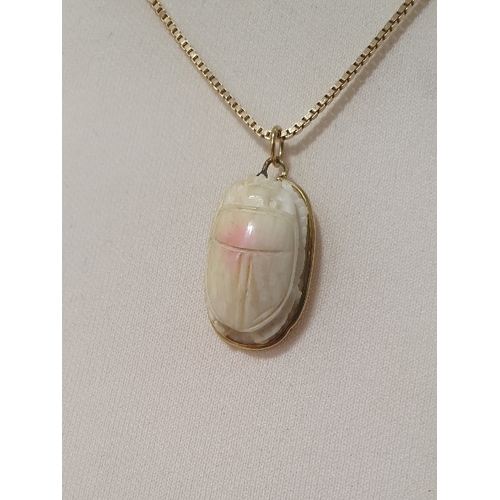20 - 18ct Gold Necklace Chain with Gold Mounted Scarab Beetle. Necklace weight is 6g and length is 51cm. ... 